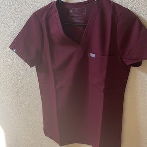 Figs Caterina Burgundy Scrub Top